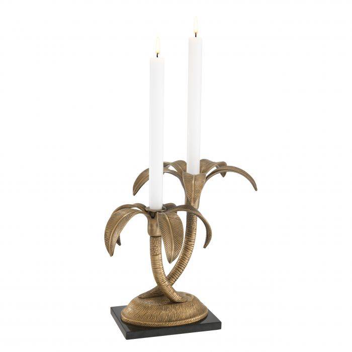 Eichholtz 112352 Candle Holder Babylon Double vintage brass finish Eichholtz 112352 Candle Holder Babylon Double vintage brass finish