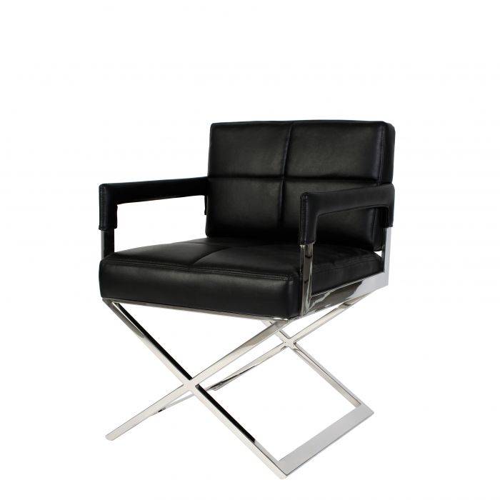 Eichholtz 106344U Desk Chair Cross black leather look - U Eichholtz 106344U Desk Chair Cross black leather look - U