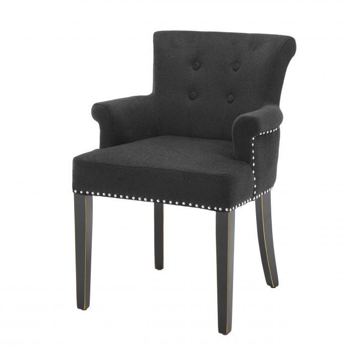 Eichholtz 107635 Dining Chair Key Largo with arm black cashmere Eichholtz 107635 Dining Chair Key Largo with arm black cashmere