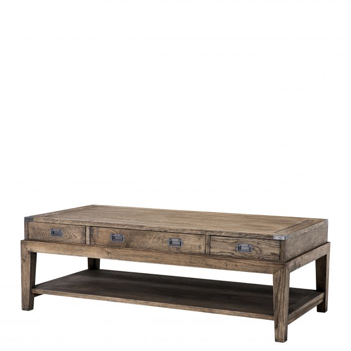 Eichholtz 110738 Coffee Table Military smoked oak finish Eichholtz 110738 Coffee Table Military smoked oak finish
