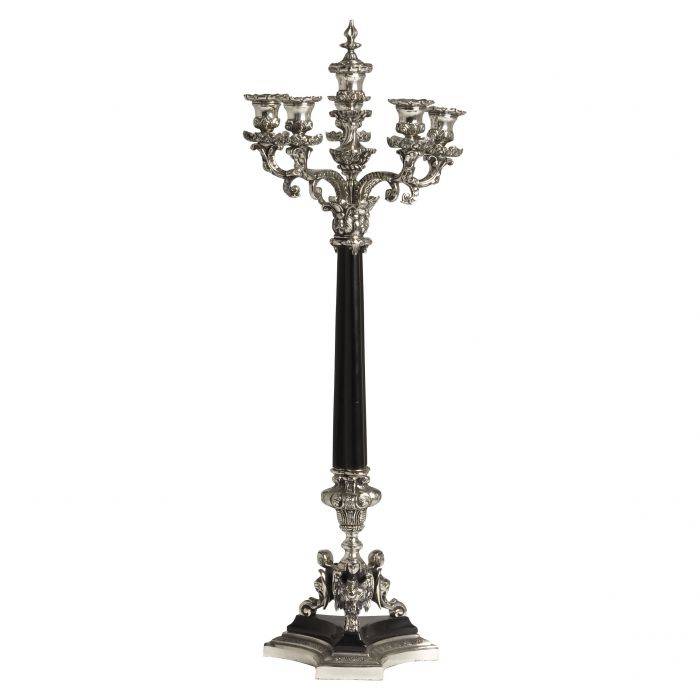 Eichholtz 105962 Candle Holder Pantheon black/silver Eichholtz 105962 Candle Holder Pantheon black/silver