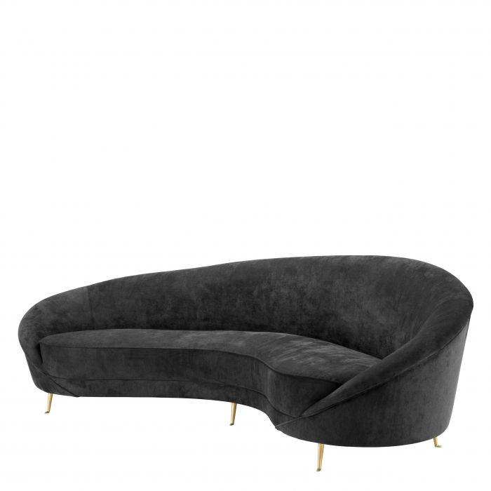Eichholtz 110182 Sofa Provocateur black velvet Eichholtz 110182 Sofa Provocateur black velvet