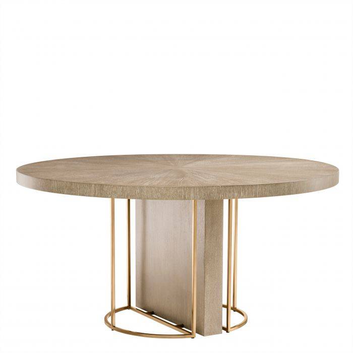 Eichholtz 111459 Dining Table Remington ø 152 cm washed oak veneer