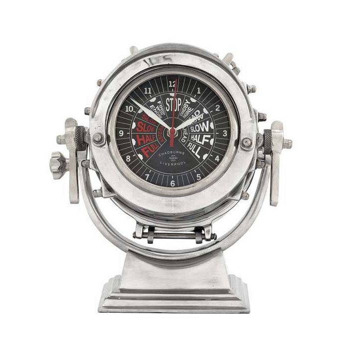 Eichholtz 106562 Clock Royal Master aluminium polished Eichholtz 106562 Clock Royal Master aluminium polished