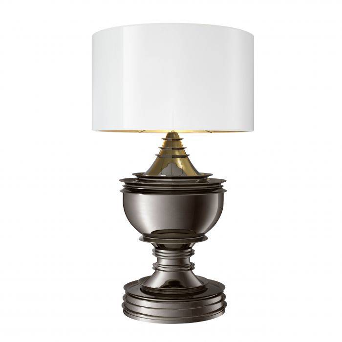 Eichholtz 106493 Table Lamp Silom black nickel incl white shade Eichholtz 106493 Table Lamp Silom black nickel incl white shade